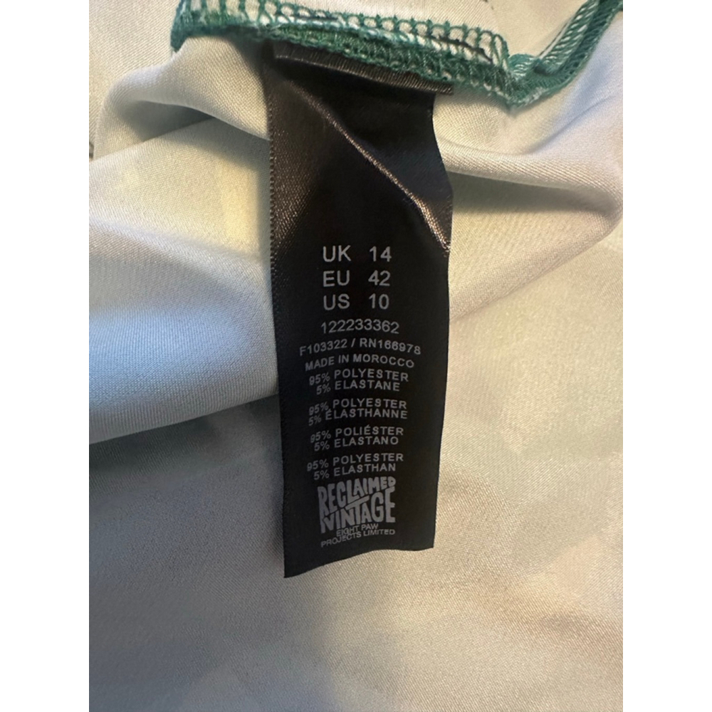 Women's Reclaimed Vintage Green Yellow Leaf Print Maxi Skirt Size 10 - Picture 3 of 4